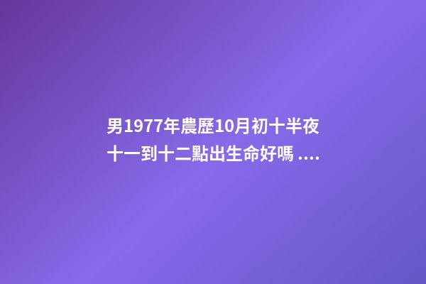 男1977年農歷10月初十半夜十一到十二點出生命好嗎 .農歷1977年十月初十辰時出生的人五行-第1張-觀點-玄機派